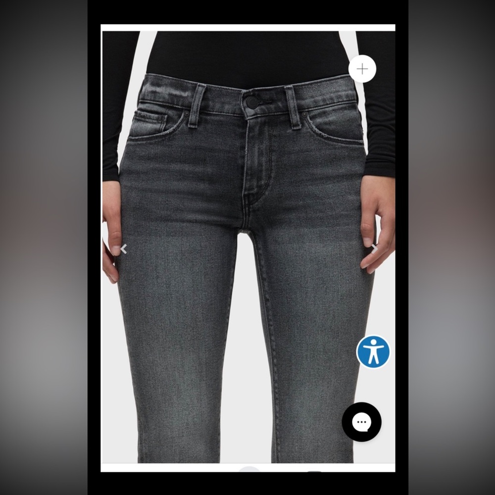 NWT Hudson Women's Mid Rise Straight Leg Jean Denim Gray Stretch Sz 14 X34